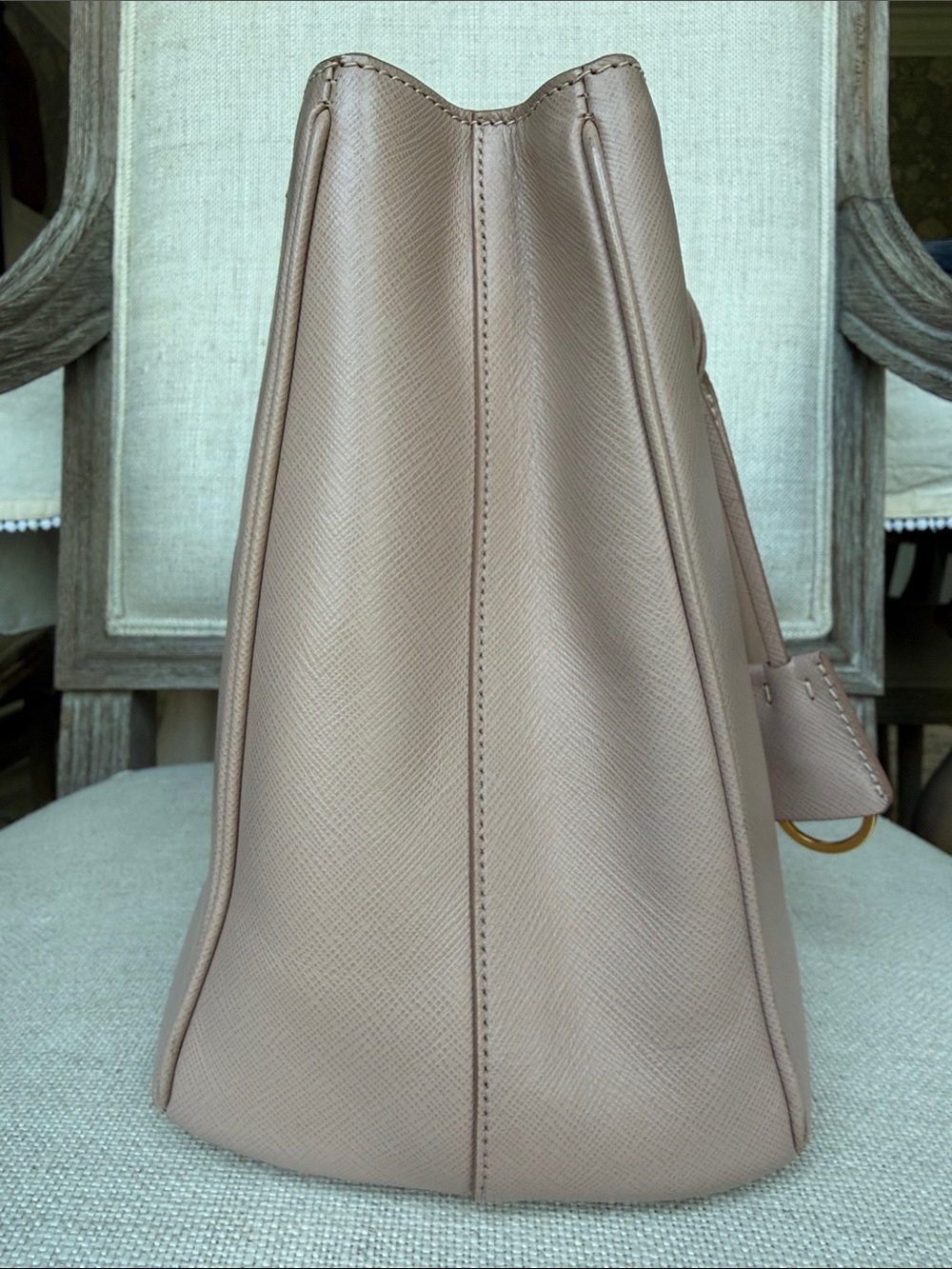 Prada Taupe Saffiano Leather Double-Handle Galleria Tote - Picture 2 of 8